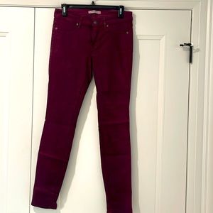 Rich and Skinny red/burgundy colour with some stretch. Size 27